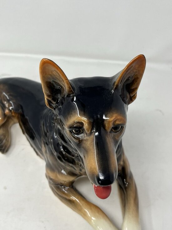 Vtg MINT Goebel W.Germany Porcelain German Shepherd Large 17 X 8.5 30027-35 - Picture 3 of 13